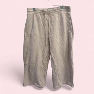 Vince Cream Gaucho Wide Leg Cropped Sweatpants — Size L